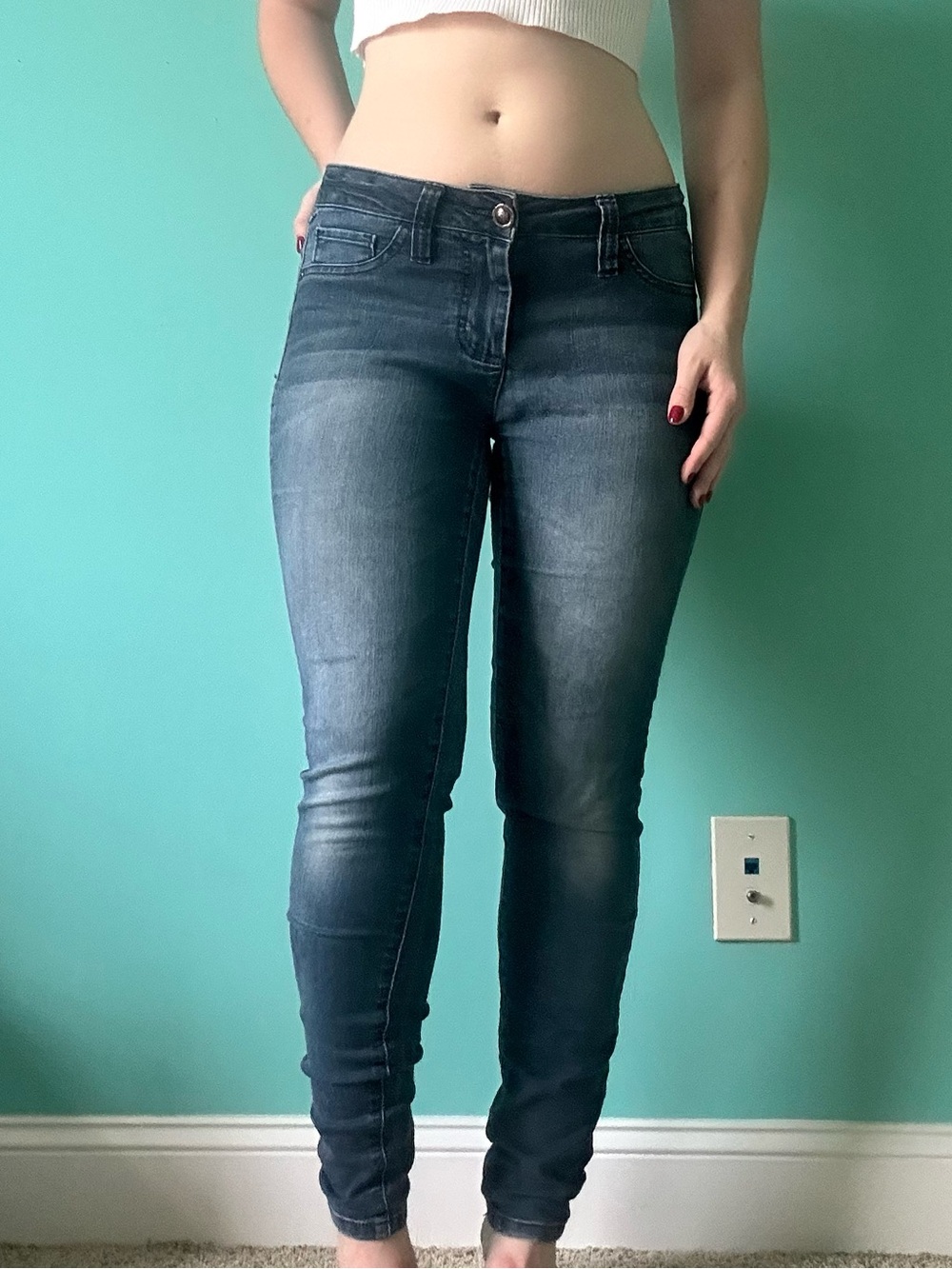 Elle Dark Wash Skinny Jeans in Blue